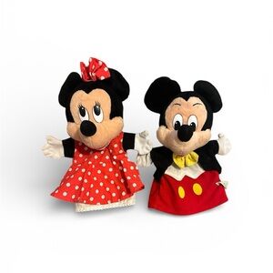 VINTAGE 90s Disney Mickey and Minnie Mouse Hand Puppets